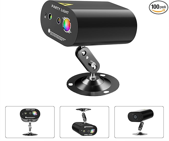 DJ Disco Ball Party Lights with Sound-Activated Remote, Durable ABS RGB LED Strobe Stage Lighting, Light Projector for Xmas/Rave/Club/Bar/Home Room Decoration, Gift for Birthday and Fetivals