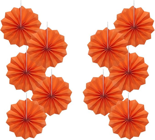 Orange Birthday Party Decorations,DIY Orange Paper Fans Hanging Decoration,8in Halloween Paper Fans,Halloween Decor,Fox Birthday Decorations Events Accessories 30 Color DIY Set (Orange)