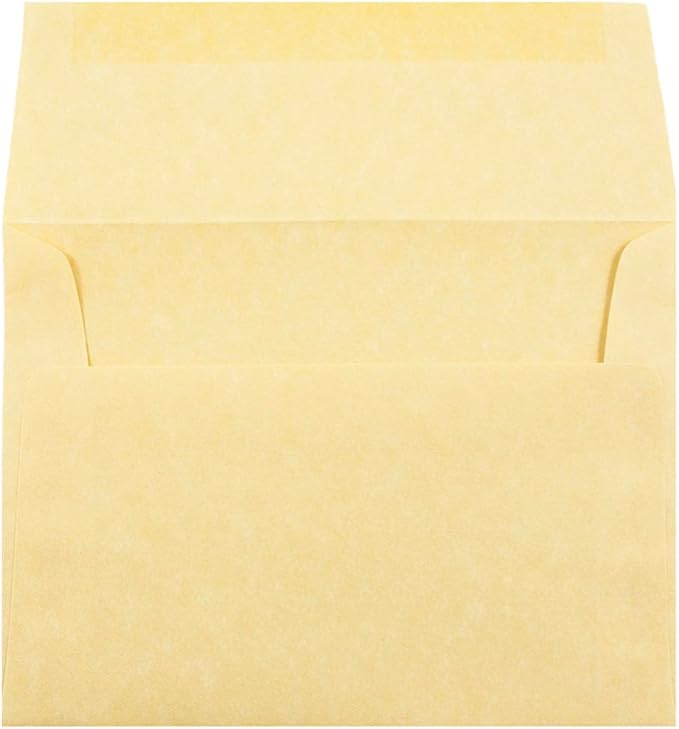JAM PAPER A7 Parchment Invitation Envelopes - 5 1/4 x 7 1/4 - Antique Gold Recycled - 50/Pack
