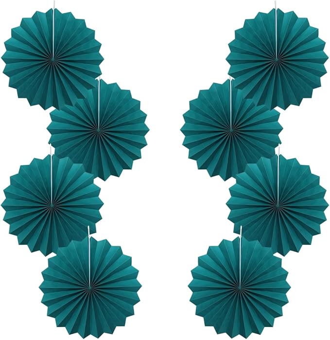 Green Birthday Decorations,DIY Green Paper Fans Hanging Decoration ,Party Supplies Party Fans 12in, Cactus Party Decorations,Wedding Graduation Events Accessories 30 Color DIY Set (Blackish Green)