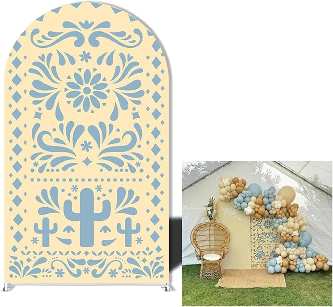 Mexico Theme Arch Stand Covers Fiesta Wedding Party Elastic Fabric Background Birthday Baptismx Baby Shower Decor Props (Customized,G-3743)