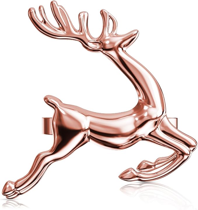 ZeeDix Set of 24 Rose Gold Elk Chic Napkin Rings for Christmas Dinning Table Setting-Wedding Receptions, Christmas, Thanksgiving and Home Kitchen for Casual or Formal