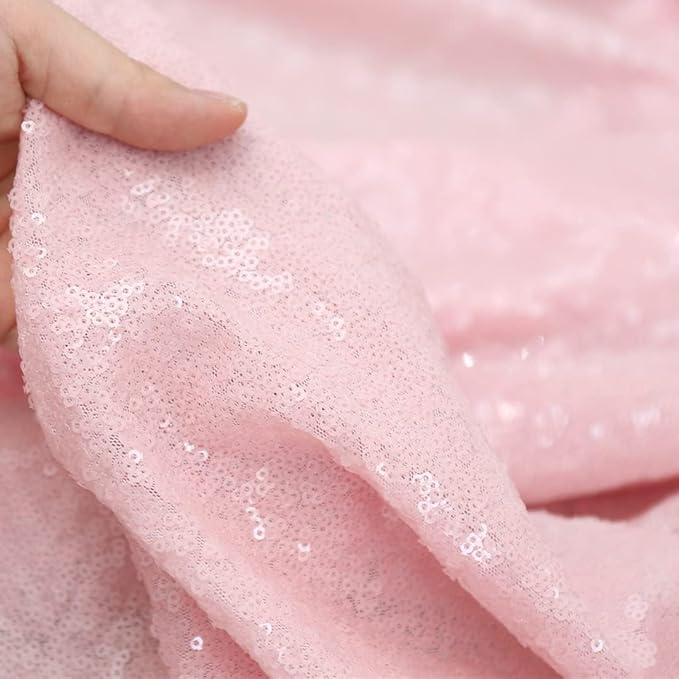 PartyDelight Pink Sequin Backdrop Wedding 20FTx10FT Not Through Background for Wedding PartyEvents Party