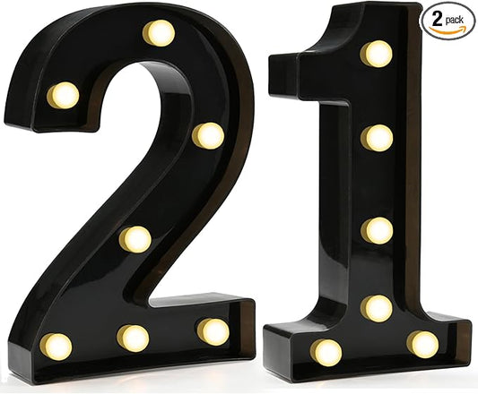 Pooqla 21st Birthday Decorations for Her Him, Light Up Number 21 for Party Table Decorations, 21st Birthday Gift for Women Men, Backdrop Wall Decor for 21st Wedding Anniversary Decoration