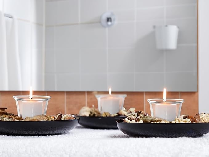 WGV Flare Lip Cylinder Tea Light Votive Candle Holder 2.4" W x 1.75" H, Clear Oyster Glass Cup, Small Accent Decor, 24 Pieces