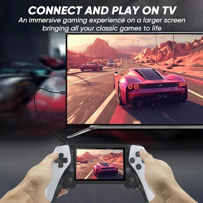 Retro Handheld Game Console – 20,000+ Built-in Games, 4.3″ IPS Screen, TV Output, 64 GB TF (128 GB Expandable), 3000 mAh Battery, Wireless Support for Handheld Gaming (2 Pack)