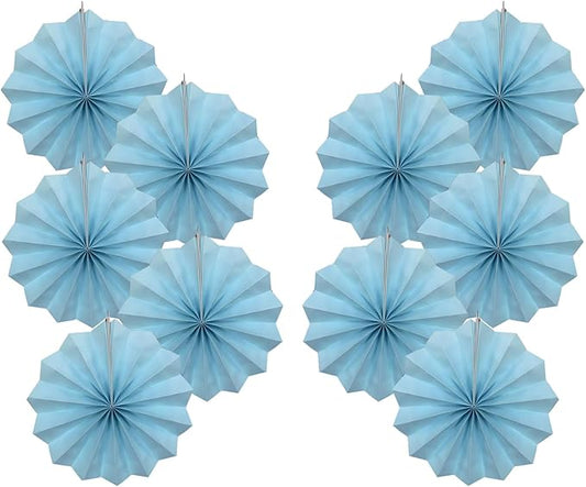 Blue Graduation Party Decor,Baby Blue Party Decorations,Christmas Baby Shower Decorations,Under The Sea Decorations,Blue Bachelorette Party 8in Hanging Paper Fans 30 Color DIY Set (Light Blue)