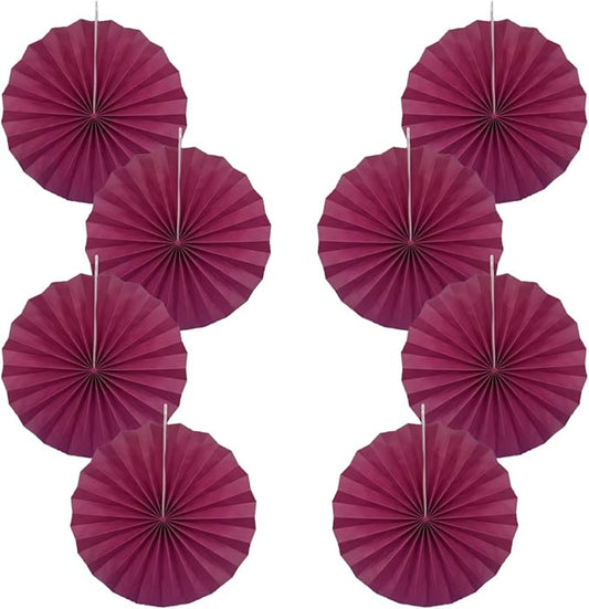 Red Party Decorations,Paper Decorations for Party,Girls Party Decorations Party Paper Fans Bulk 12in,Anniversary Decorations for Party 30 Color DIY Set （Wine Red）