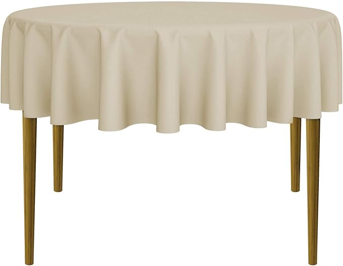 Lann's Linens - 10 Premium 70" Round Tablecloths for Wedding/Banquet/Restaurant - Polyester Fabric Table Cloths - Beige