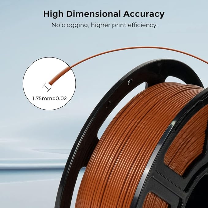 FLASHFORGE 3D Printer Filament, PLA PRO Filament 1.75mm, 1KG Spool (2.2lbs), Dimensional Accuracy +/- 0.02mm for FDM 3D Printers, Better Tenacity & No Knotting (Brown)