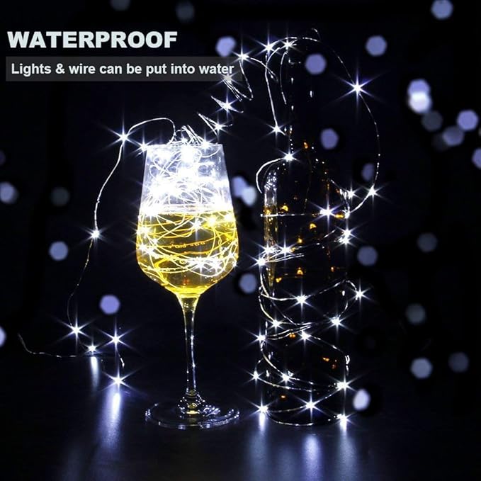 CYLAPEX Pack of 48 Cool White Fairy Lights String Battery Operated Fairy Lights, 3.3ft 20 LEDs Firefly Lights Silver Coated Copper Wire Lights for DIY Decor Christmas Decoration Costume
