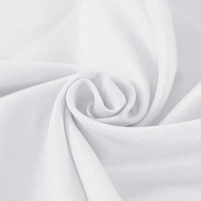 Fokitut 12 Pack Waterproof Rectangle Tablecloth, 60x102 Inch, Stain Resistant and Wrinkle Polyester Table Cloth, Fabric Table Cover for Kitchen Dining, Wedding, Party, Holiday Dinner-White
