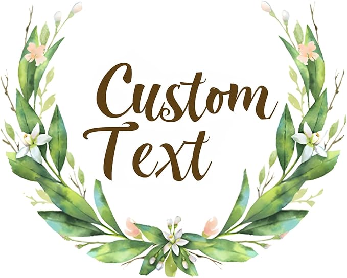 Premium Custom Stickers Labels - Personalized Stickers for Businesses Logo and Name. Birthday Pets and Label Product Boxes Wedding Favors Waterproof Labels (wreath 6, 1.5 inch)