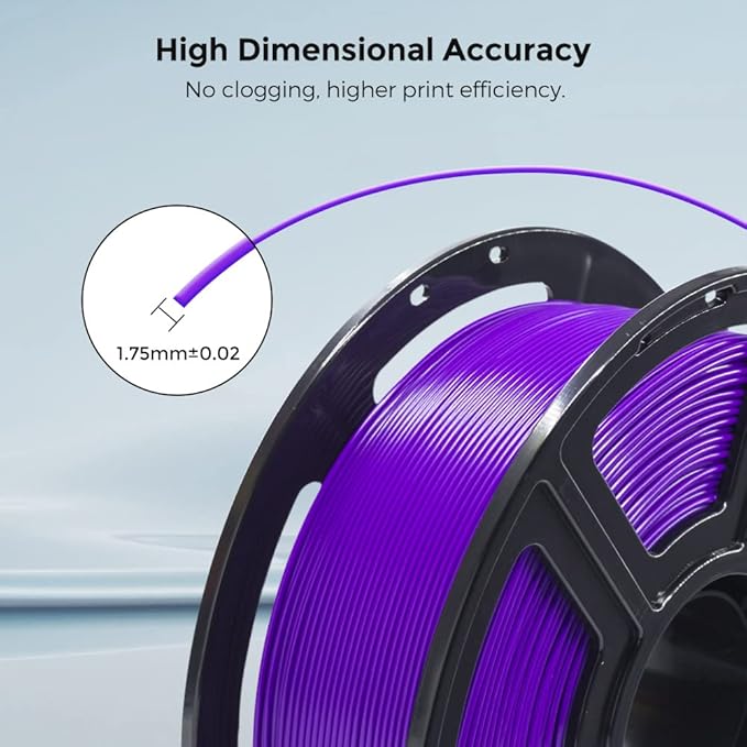 FLASHFORGE 3D Printer Filament, PLA PRO Filament 1.75mm, 1KG Spool (2.2lbs), Dimensional Accuracy +/- 0.02mm for FDM 3D Printers, Better Tenacity & No Knotting (Purple)