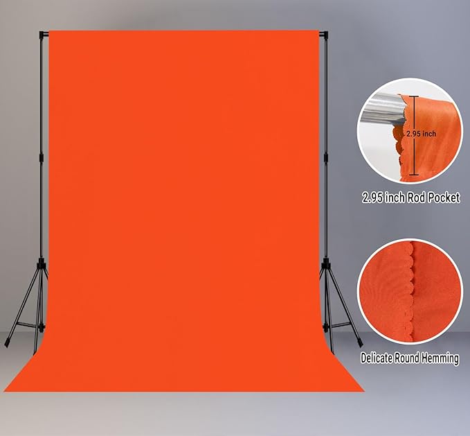 10x20FT Large Orange Screen Backdrop for Photography Solid Color Photoshoot Background High Density Portrait Screen for TV Recording Photo Video Studio Art Props