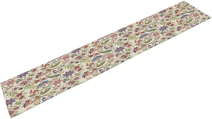 Spring Floral Table Runner, Boho Floral Pattern Natural Plant Table Decoration for Home Kitchen Restaurant Holiday Party,13in（33cm） W * 108in（274cm） L
