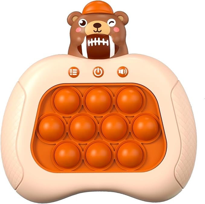 Pop Game,Football Bear Fidget Toy for Kids & Adults, Quick Push Fast Push Sensory Toys for Kids 5-7 & 8-12, Handheld Relaxing Stress Relief Game for Autism, ADHD