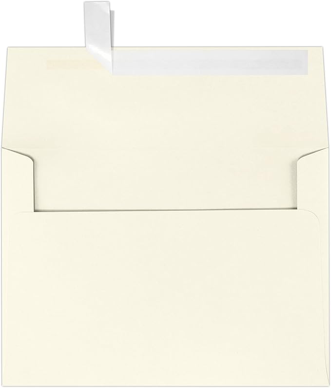 LUXPaper A7 Invitation Envelopes | Peel & Press | 5 1/4" x 7 1/4" | Natural | 80lb. Text | 30% Recycled | 500 Qty