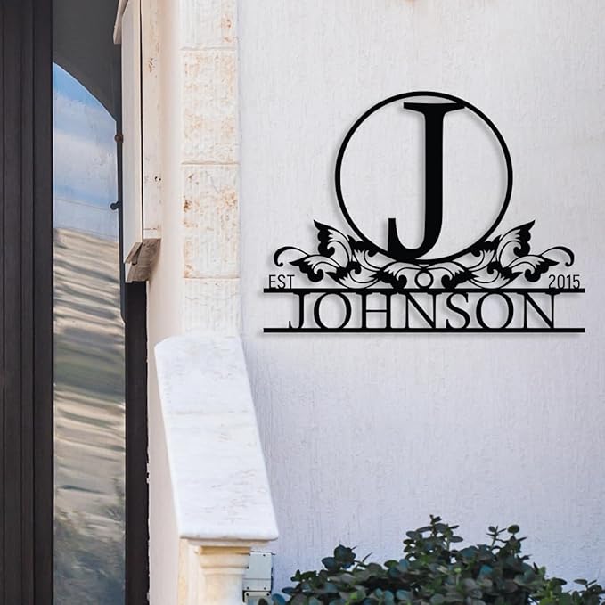 Personalized Metal Name Signs, Split Letter Monogram Wall Art Decor, Durable Steel Family Last Name Decor, Custom Signs Indoor or Outdoor, Personalized Wedding Gifts, Housewarming Gift