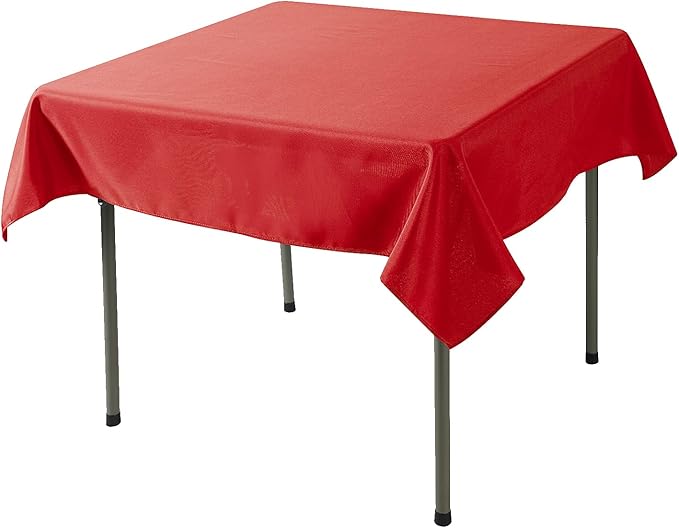 Cupuamon Square Tablecloth 52x52 inch Washable Polyester Fabric Table Cloth for Wedding Party Dining Banquet Decoration（52x52,Red）