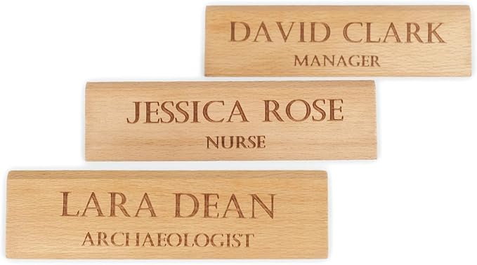 Custom Wooden Desk Name Plate – Personalized Engraved Name & Title Sign – Natural Wood Office Decor for Doctor, Teacher, Boss, Nurse, or Employee – Handmade Professional Desk Gift