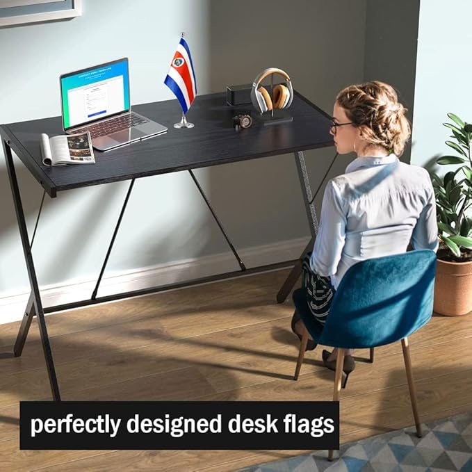 Costa Rica Flag Costa Rican Flags, Small Mini Costa Rican Desk Flag, Used for Table Office Classroom Home Patriotic Events Decorations