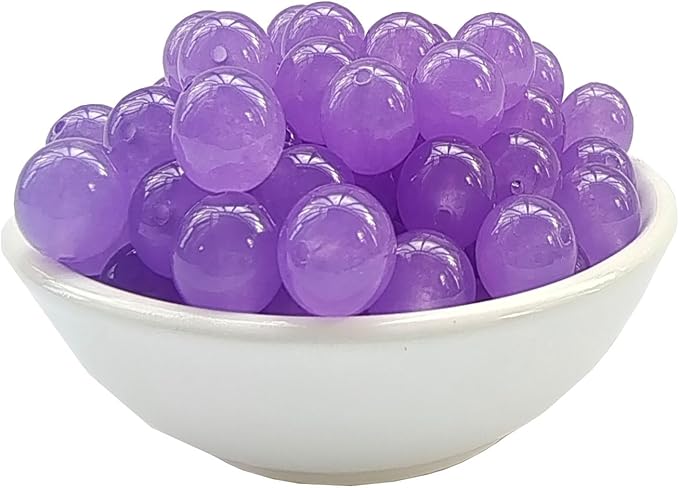 Stone Beads 6mm 140pcs Light Purple Chalcedony Beads Round Loose Gemstones Beads for Bracelet Necklace Jewelry Making (6mm, 60629 Light Purple Chalcedony)