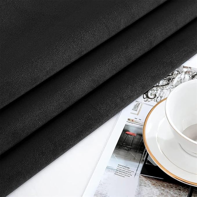 F-CHU Small Square Tablecloths 36 x 36 Inch Velvet Tablecloth Solid Black Small Round Table Cover for Nightstand End Bedside Table Tabletop Decoration，Black Tablecloth
