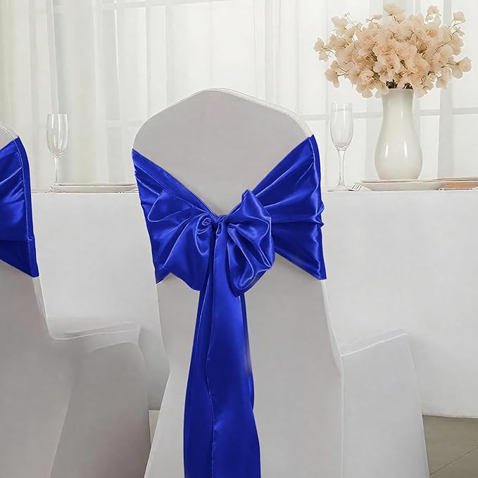 10 Pack Royal Blue Satin Table Runner 12x108 Inches Long, Bright Silky Smooth Satin Table Runner Table Decor for Wedding Banquet Christmas Prom Event Birthday Party