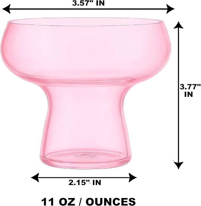 Lunara Clear Plastic Margarita Glasses, 11 oz, Set of 40, Disposable Party Cups for Cocktails (Pink Clear)