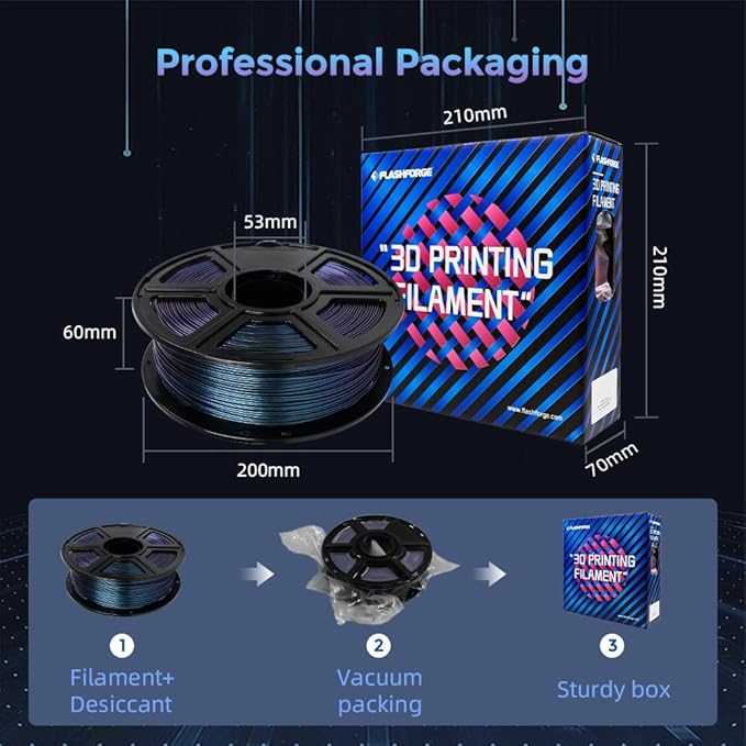 FLASHFORGE PETG Filament 1.75mm, Chameleon Color Shift 3D Printer Filament, Changes Color with Light and Angles, 1KG Spool (2.2lbs), Dimensional Accuracy±0.02 mm, Premium PETG Filament(Burnt Titanium)