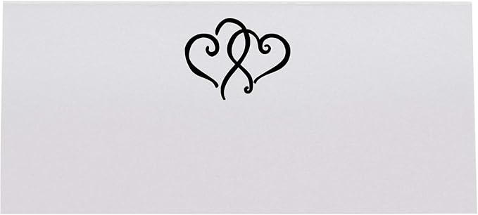 Linked Hearts Printable Place Cards, Black (Choose Color), Set of 60 (10 Sheets), Laser & Inkjet Printers - Wedding, Party, Dinner, and Special Events - Made in the USA