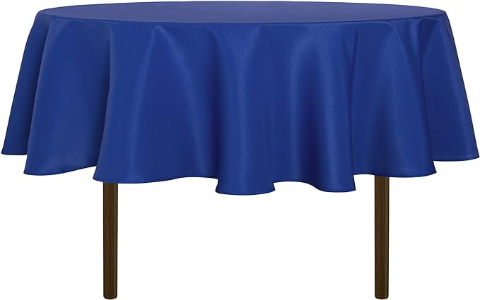 sancua Round Tablecloth - 80 Inch - Water Resistant Spill Proof Washable Polyester Table Cloth Decorative Fabric Table Cover for Dining Tables, Buffet Parties and Camping, Royal Blue