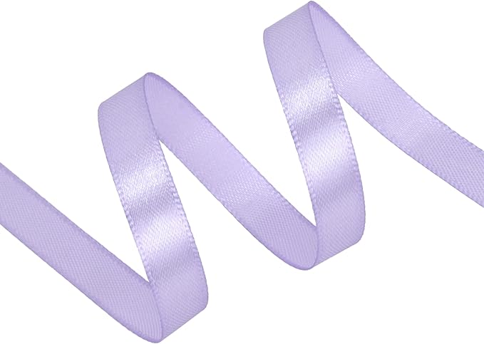 Lavender Satin Ribbon 3/8 inch X Continuous 100 Yards, Single Face Polyester Ribbon Perfect for Gift Wrapping, Flower Bouquet, Wedding Decor, Crafts, Bow Making, Sewing and More