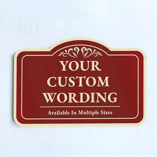 Custom Decorative Outdoor Metal Signs, Personalized Aluminum, Customized Driveway Signs, Waterproof Made In USA, Design 1 Red Brick 24x18 In
