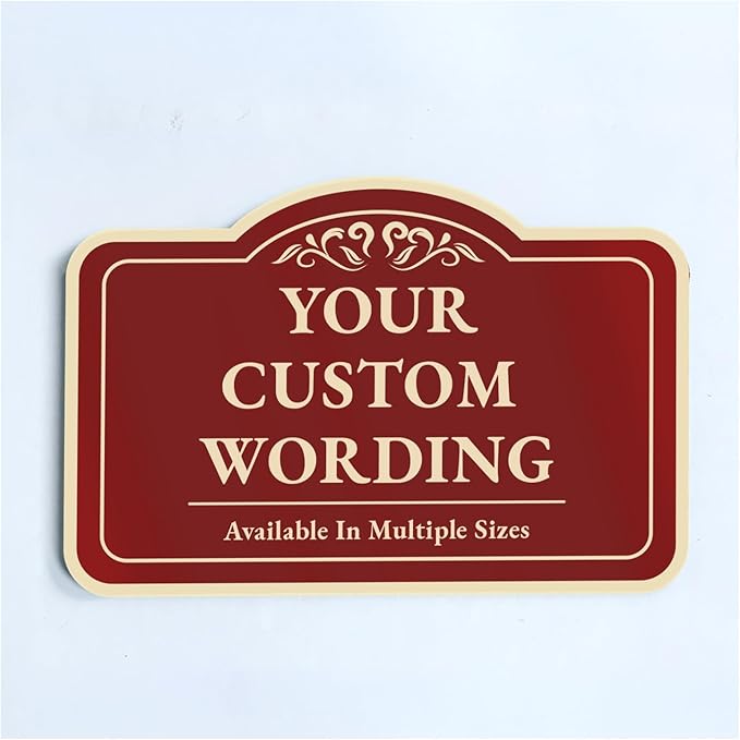 Custom Outdoor Decorative Metal Signs, Personalized Aluminum Sign, Driveway Sign - Waterproof, USA Made - Design 'Red Brick' 30x24 In