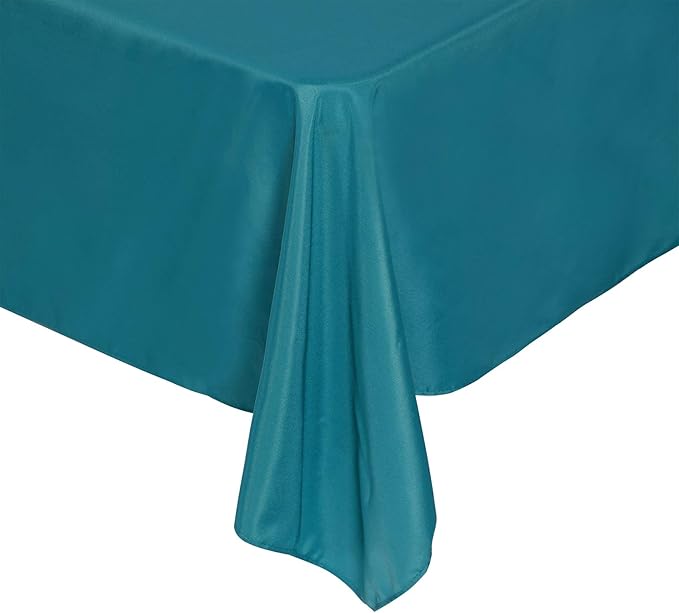 Rectangle Tablecloth 90x156 inch Washable Polyester Fabric Table Cloth for Wedding Party Dining Banquet Decoration（90x156, Teal）