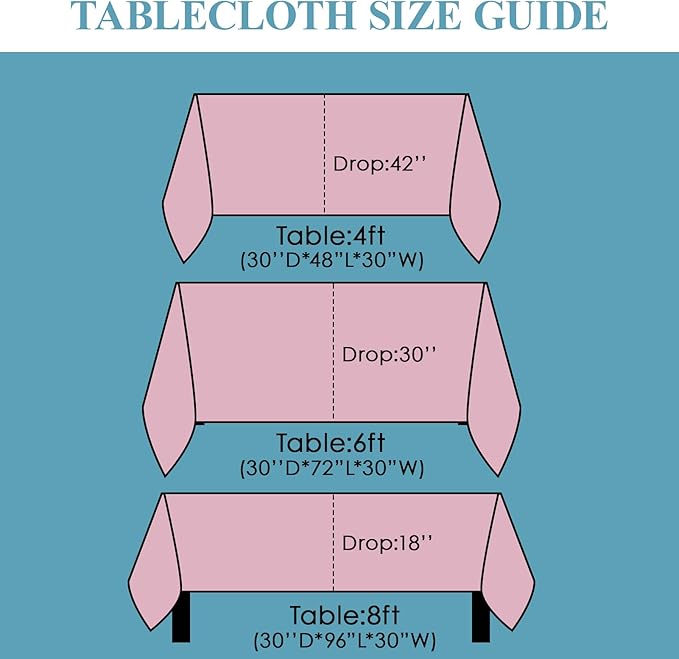 VidaFete 2 Pack 90 * 132inch Rectangle Table Cloth Polyester, Stain Wrinkle Resistant Polyester Dining Table Cover for Kitchen Dinning Party Wedding Rectangular Table Buffet Decoration(Pink)