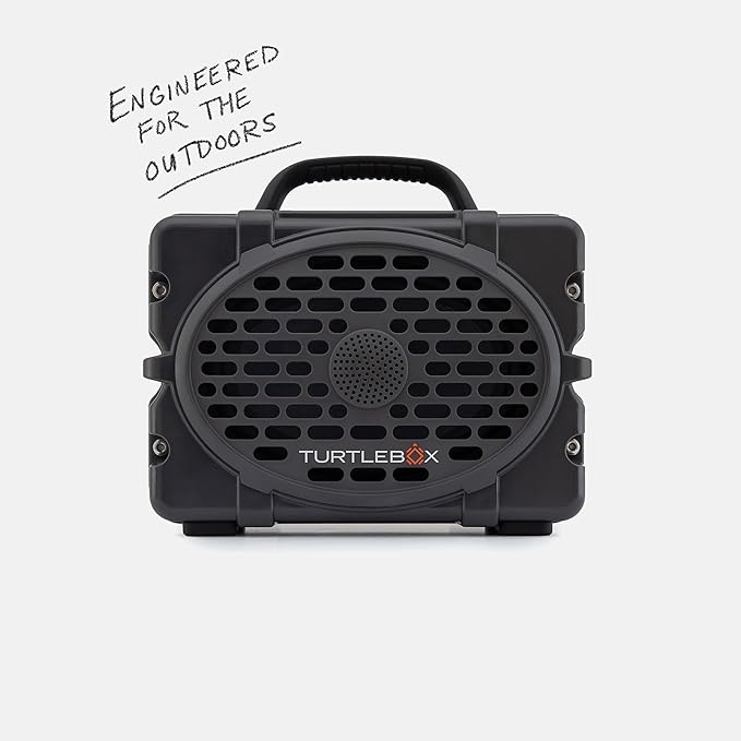 Turtlebox Original Gen 3: Portable Outdoor Bluetooth Speaker – Ultra-Loud (120dB), Waterproof (IP67), Rugged, Impact-Resistant, 3-Day Battery | Party Mode: Unlimited Pairing Stereo, Gray/Electric Blue