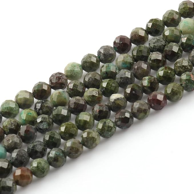 Song Xi 180pcs 2mm Natural Dragon Blood Gemstone Beads Faceted Round Loose Stone Beads for Jewelry Making
