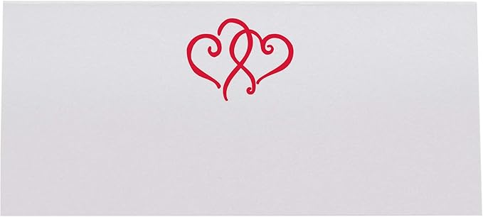 Linked Hearts Printable Place Cards, Ruby Red (Choose Color), Set of 60 (10 Sheets), Laser & Inkjet Printers - Wedding, Party, Dinner, and Special Events - Made in the USA