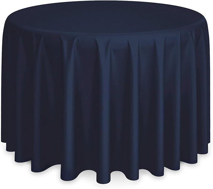 Lann's Linens - 10 Premium 132" Round Tablecloths for Wedding/Banquet/Restaurant - Polyester Fabric Table Cloths - Navy Blue