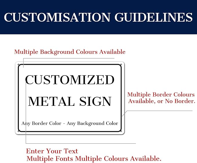 Custom Signs Outdoor Metal - 12 x 8 Personalized Aluminum Rust-Proof Entrance Garden Hazard Intersection Parking Signs, Decorative Sign（Style 02)