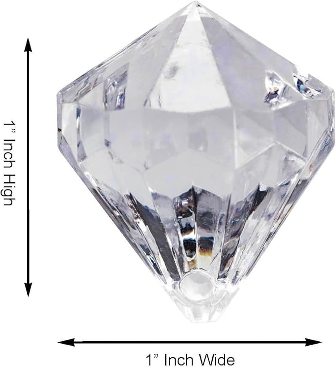 Super Z Outlet Acrylic Clear Ice Rock Diamond Crystals Treasure Gems for Table Scatters, Vase Fillers, Event, Wedding, Arts & Crafts, Birthday Decoration Favor (60 Pieces)