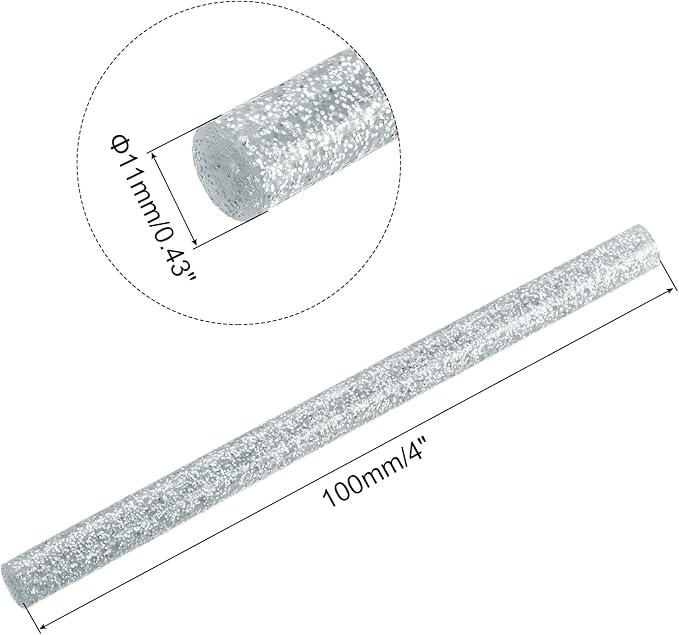 uxcell 20pcs Hot Glue Sticks for Glue Gun 11mm/0.43-inch x 4-inch Mini Hot Melt Adhesive Glue Stick Glitter Silver