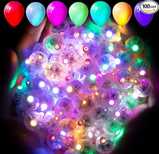 Aogist 100pcs 10-Colors Mini Lights,Long Standby Time Waterproof LED Balloon Light,Battery Powered,Ball Lamp for Balloon Paper Lantern Birthday Party Christmas Halloween