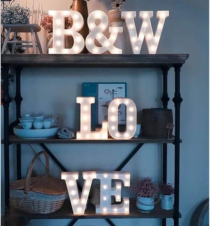 MUMUXI Marquee Light Up Letters | Large Light Up Numbers | Battery Powered and Bright with Every Letter of The Alphabet | for Wedding, Birthday, Party, Celebration, Christmas or Home Decoration (L)