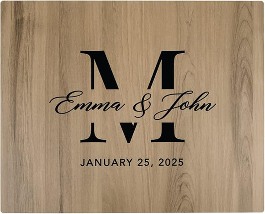 Andaz Press Large Wooden Welcome Sign for Wedding, Rustic Welcome Sign 16" x 20" Custom Monogram, Names & Date Fall Woodland Wedding Signage English Oak MDF Wood Finish Reception Indoor Outdoor Signs