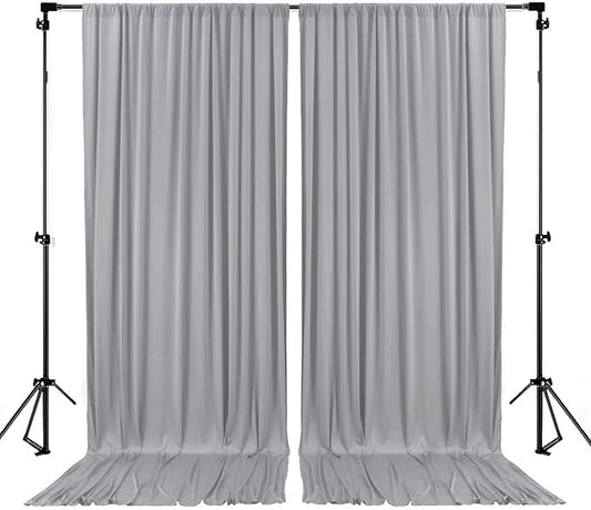 10 x 7 Feet New Dark Grey Backdrop Curtain for Partie, Background Curtains for Photoshoot, Birthday, Wedding, Halloween, Thanksgiving, Christmas, New Year Party Decorations 5Ft x 7Ft, 2 Panels