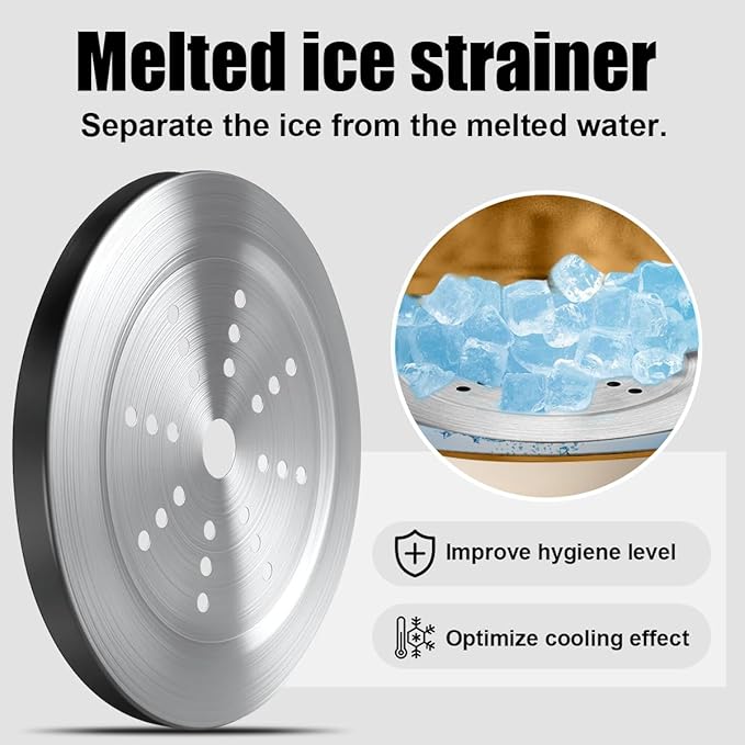 3L beige white Double Wall Insulated Stainless Steel Ice Bucket with scoop for Cocktail Bar,Metal Ice Bucket for freezer with Lid for parties.ice Container to Keep Ice Colder,bar cart accessories